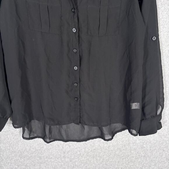 The Arte Sheer Blouse Medium Button Puff Whimsigoth Coquette Lagom Career Quiet - Picture 3 of 11